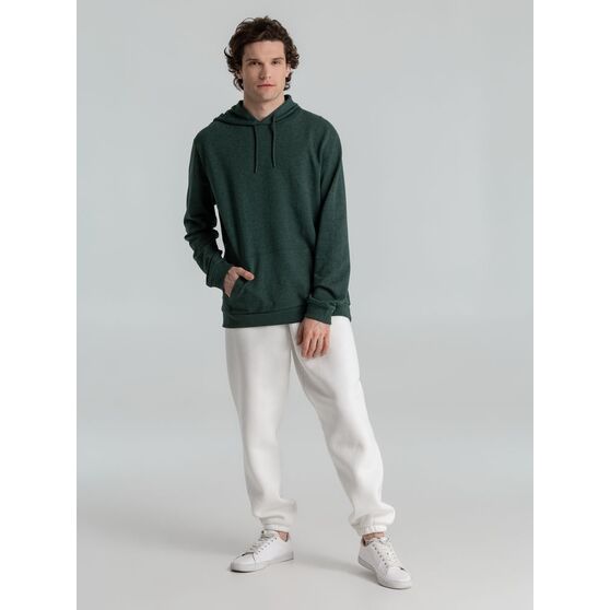 Толстовка с капюшоном унисекс Hoodie, темно-зеленый меланж-11