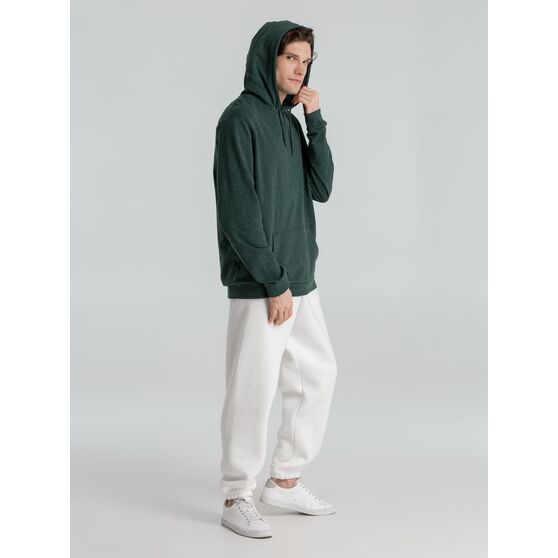 Толстовка с капюшоном унисекс Hoodie, темно-зеленый меланж-12