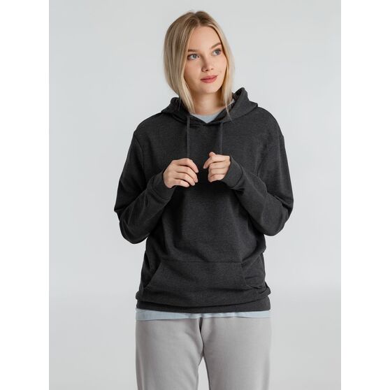 Толстовка с капюшоном унисекс Hoodie, серый меланж (антрацит)-12