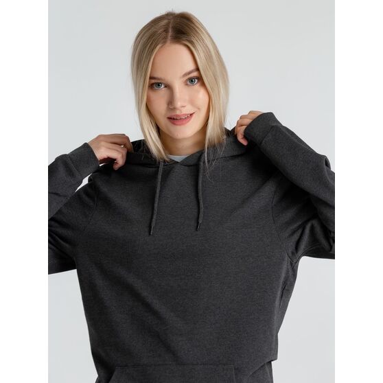 Толстовка с капюшоном унисекс Hoodie, серый меланж (антрацит)-14