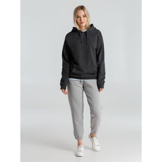 Толстовка с капюшоном унисекс Hoodie, серый меланж (антрацит)-15