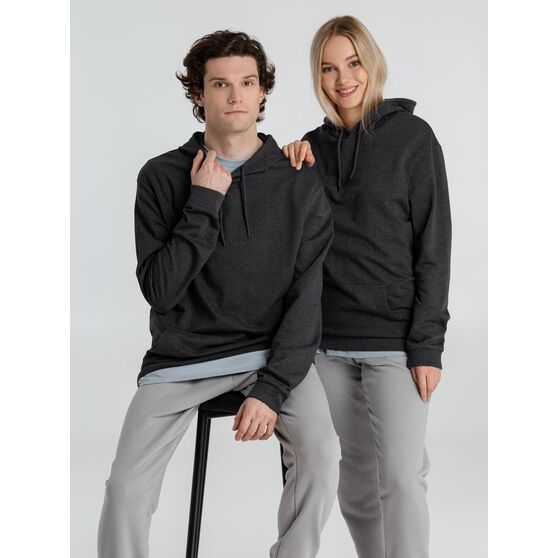 Толстовка с капюшоном унисекс Hoodie, серый меланж (антрацит)-17