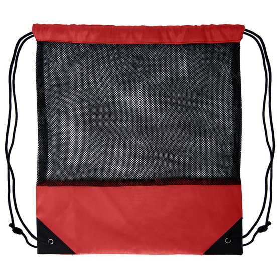 Рюкзак мешок с укреплёнными уголками Mesh, красный, 35*41 см, полиэстер 210D-1