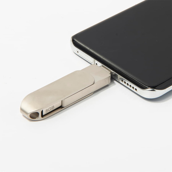 USB flash-карта CIRCLE OTG Type-C (8Гб), серебристая, 6,5х1,5х0,82 см, металл-3