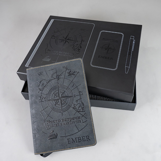 Коробка для набора: ежедневник, power bank, ручка-4