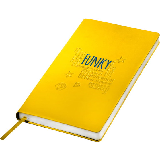 Ежедневник недатированный FUNKY PLAN, 130*210 мм, желтый, серый форзац, блок в линейку-2
