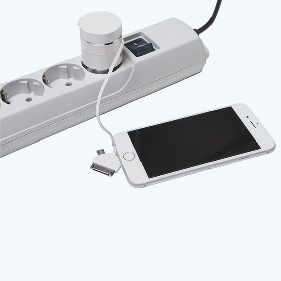 Сетевое зарядное устройство c USB выходом и универсальным кабелем 3-в-1-2