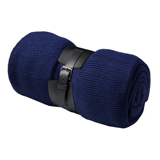 Плед "Belt"; т.синий; 130 х 180 см; 100% акрил, с поясом-1