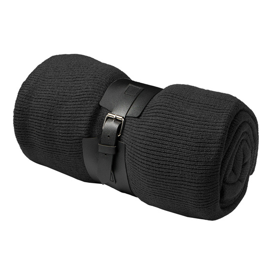 Плед "Belt"; чёрный; 130 х 180 см; 100% акрил, с поясом-1