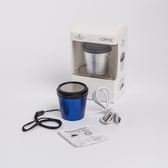 Портативная mini Bluetooth-колонка Sound Burger "Coffee" синий-4