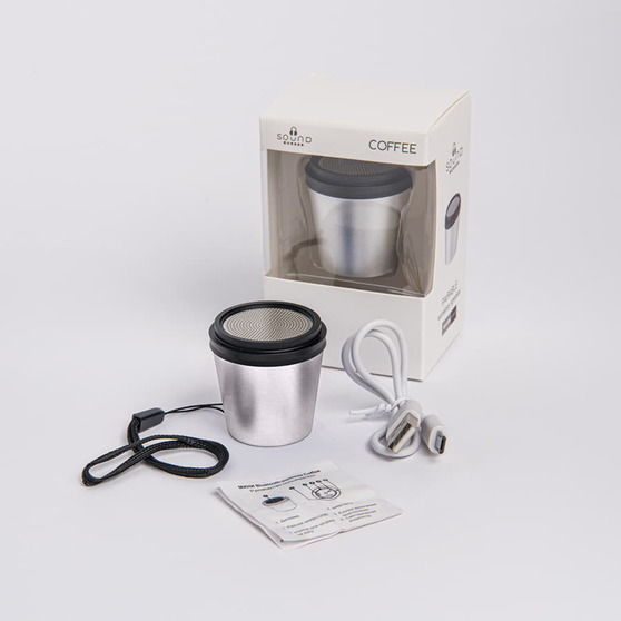 Портативная mini Bluetooth-колонка Sound Burger "Coffee" серебристый-4