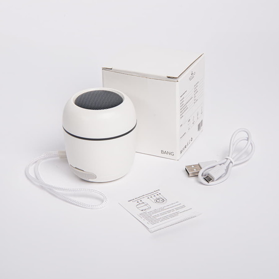 Портативная mini Bluetooth-колонка Sound Burger "Bang" белая-7