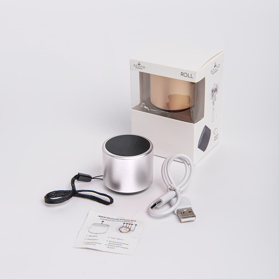 Портативная mini Bluetooth-колонка Sound Burger "Roll" серебристый-4