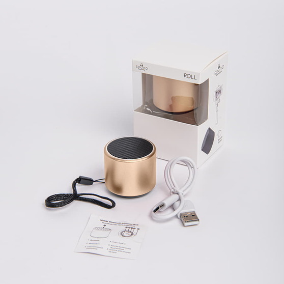 Портативная mini Bluetooth-колонка Sound Burger "Roll" золото-4
