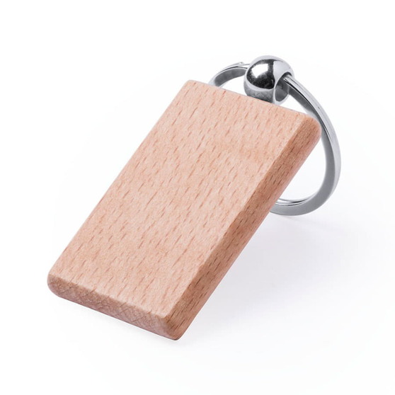 Брелок "PELTON", прямоугольник, натуральный бук.-2