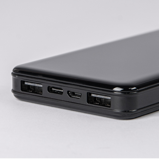 Универсальный аккумулятор Sleek 10 (10000 мАч), черный, 14х6.8х1,5 см-4