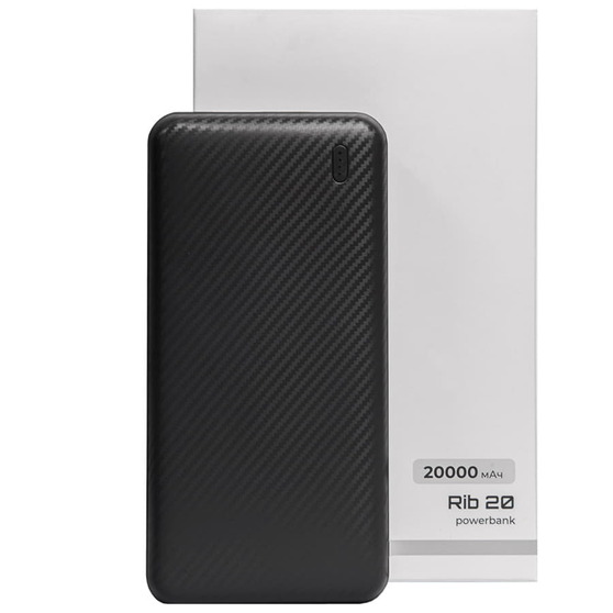 Универсальный аккумулятор Rib 20 (20000 мАч), черный, 14,1х6.9х2,8 см-6