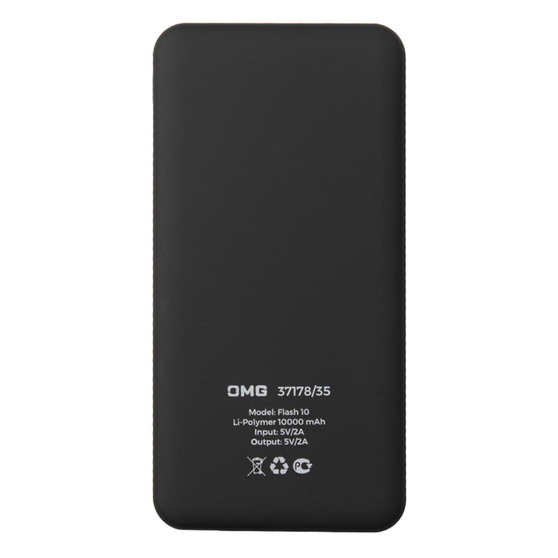 Универсальный аккумулятор Flash 10 (10000 мАч) с подсветкой и soft touch,черный,13,7х6,87х1,55мм-3