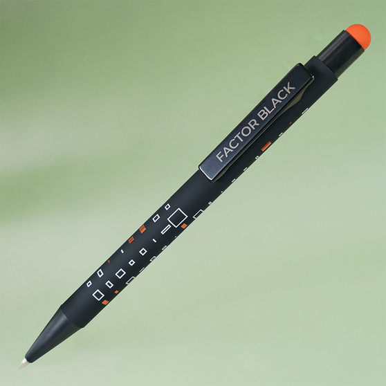 Ручка шариковая FACTOR BLACK со стилусом-2