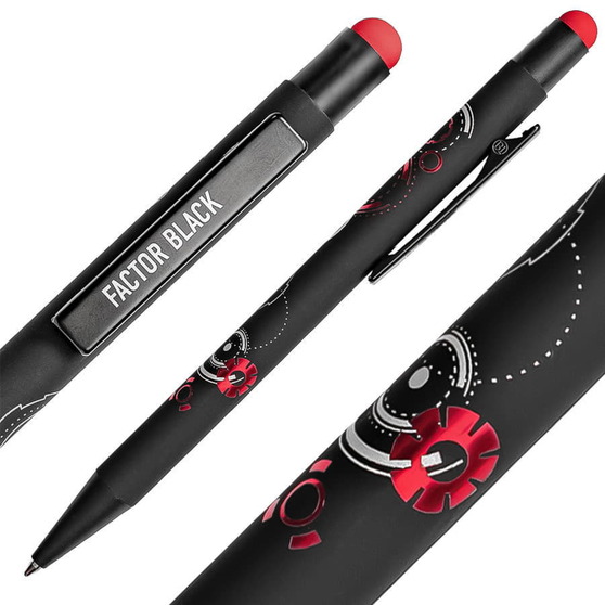 Ручка шариковая FACTOR BLACK со стилусом-1