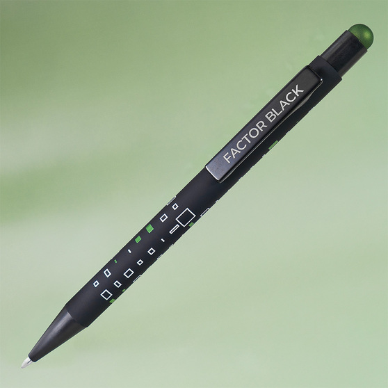 Ручка шариковая FACTOR BLACK со стилусом-2