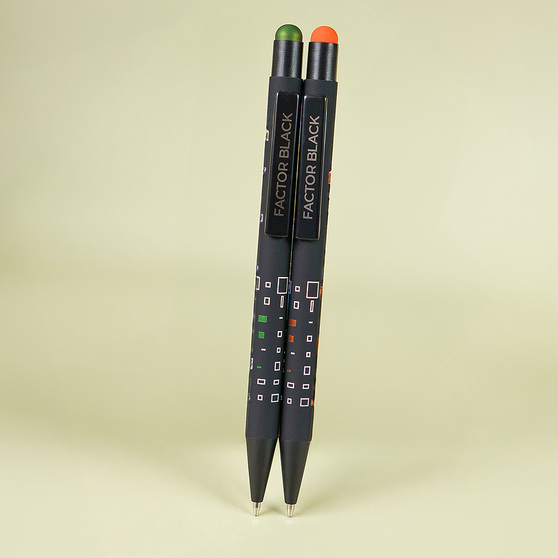 Ручка шариковая FACTOR BLACK со стилусом-3