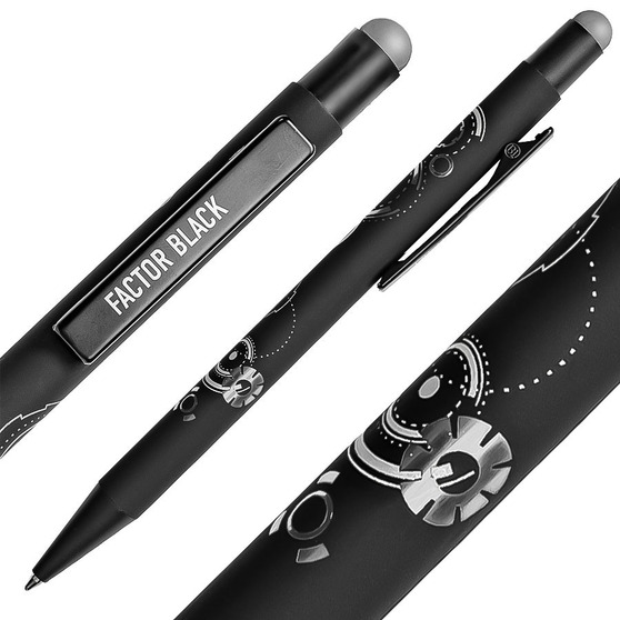 Ручка шариковая FACTOR BLACK со стилусом-5