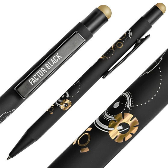 Ручка шариковая FACTOR BLACK со стилусом-1