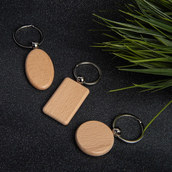 Брелок TIMBER OVAL; 5,2 x 3,2 см; дерево-2