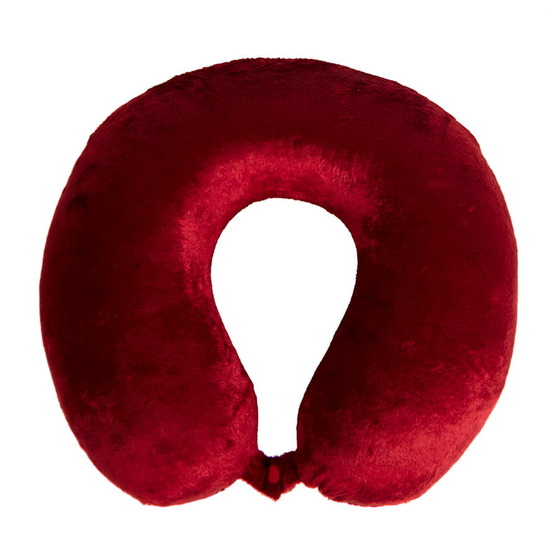 Подушка дорожная "SOFT"; memory foam, микрофибра, красный-1