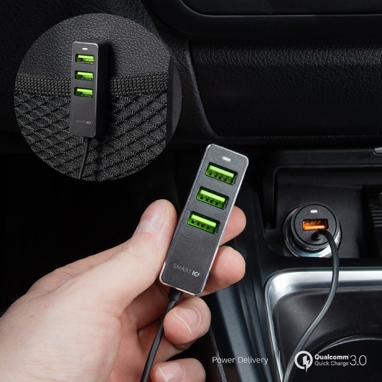 АЗУ 1 USB + 3 USB для пассажиров, QC 3.0, 7Аa-3