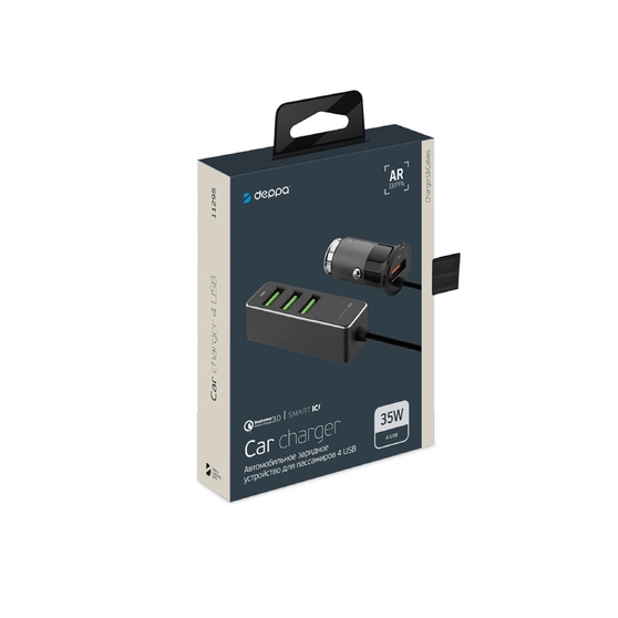 АЗУ 1 USB + 3 USB для пассажиров, QC 3.0, 7Аa-4
