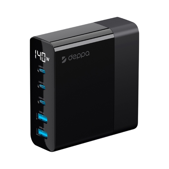 Зарядная станция 3xUSB Type-C, 2xUSB, PD, QC, 140Вт-1