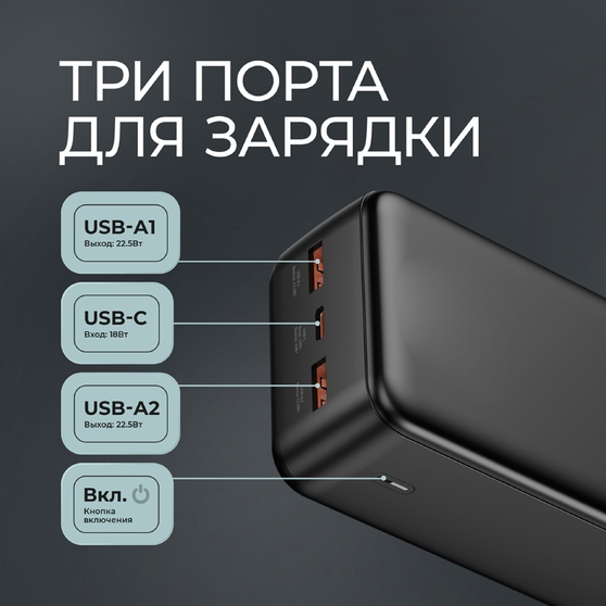 Внешний АКБ NRG Turbo V4 30000 мА-ч, дисплей-3