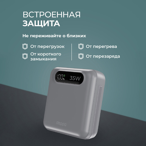 Внешний АКБ NRG Turbo Cable 10000 mAh, 35Вт-2
