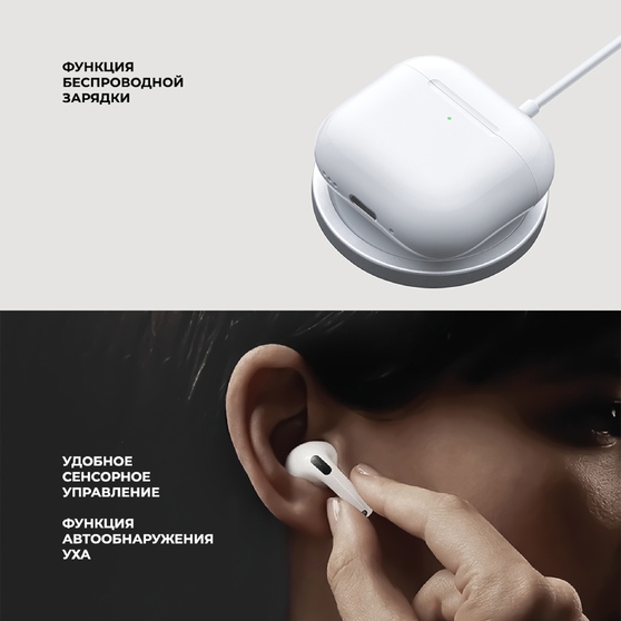Беспроводные наушники с микрофоном Air Nova 2, TWS, BT5.4, 300 мАч, QI-2