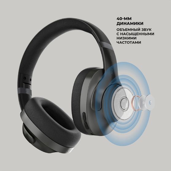 Беспроводные накладные наушники Stereo Ultra ANC, BT 5.4, ANC/ENC, 500мАч-2