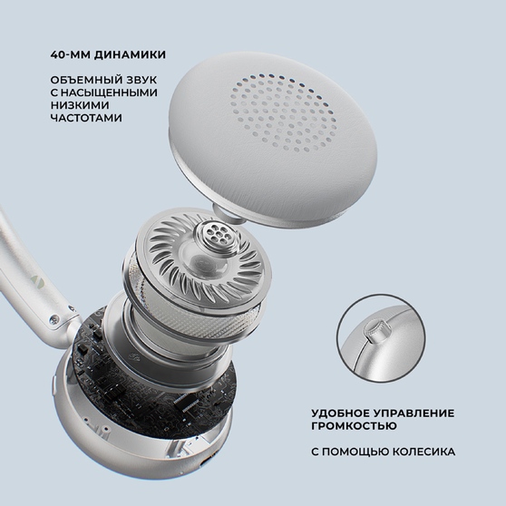 Беспроводные накладные наушники Stereo Light, BT 5.4, 300 мАч-4