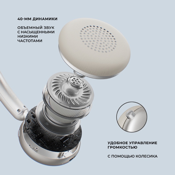 Беспроводные накладные наушники Stereo Light, BT 5.4, 300 мАч-3