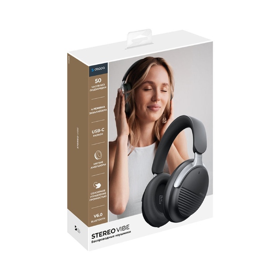 Беспроводные накладные наушники Stereo Vibe, BT 5.4, 400 мАч-6