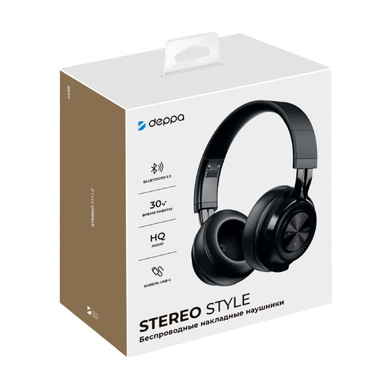 Беспроводные накладные наушники Stereo Style, BT 5.3, 400мАч-5