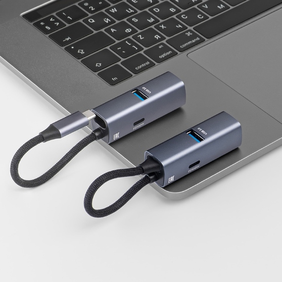 USB-хаб 3 в 1 USB-C - USB-A3.0 + USB-C PD100Вт + HDMI-3