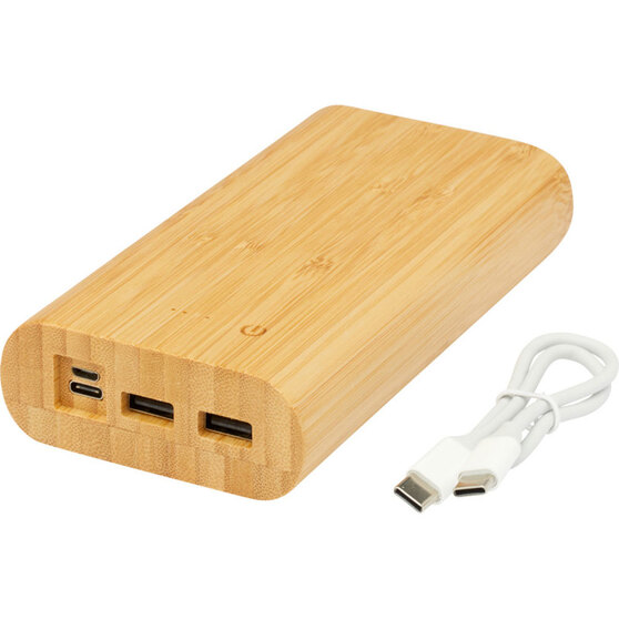 Портативное зарядное устройство «Tulda» из бамбука, 20000 mAh-4