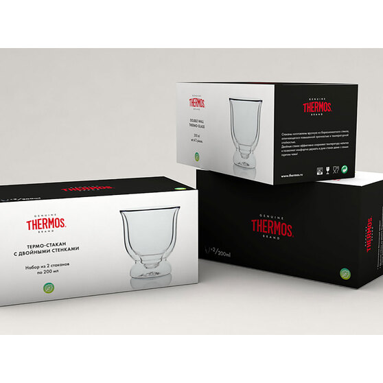 Набор стаканов из двойного стекла THERMOS, 200мл-2