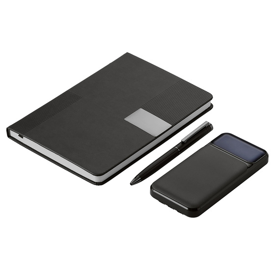 Подарочный набор «Tesla» с блокнотом А5, ручкой и пауэрбенком на 10 000 mAh-1