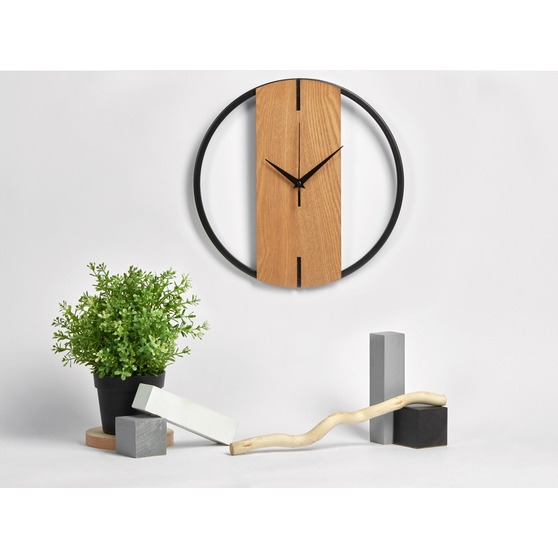Деревянные часы с металлическим ободом «Time Wheel»-5