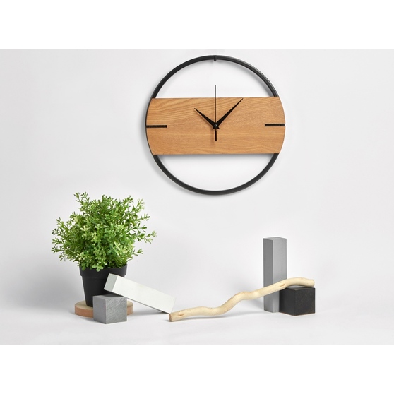 Деревянные часы с металлическим ободом «Time Wheel»-5