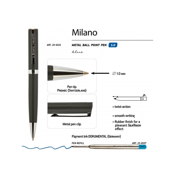 Ручка металлическая шариковая «Milano»-2