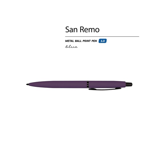 Ручка металлическая шариковая «San Remo», софт-тач-1