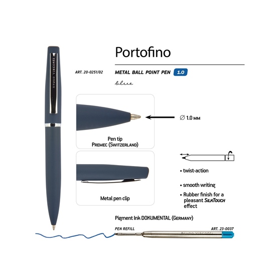 Ручка металлическая шариковая «Portofino»-2